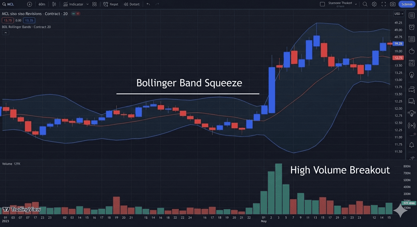 볼린저 밴드 스퀴즈 예시