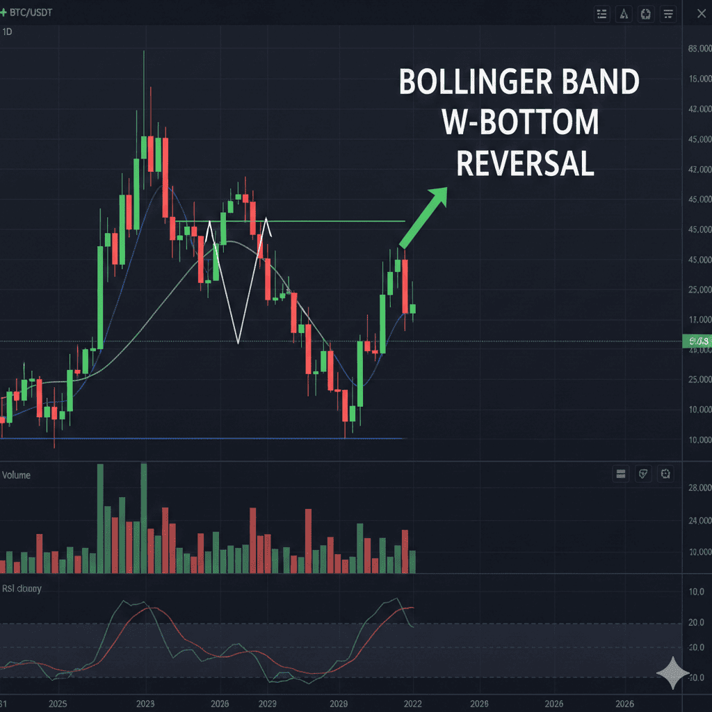볼린저 밴드 W-Bottom 패턴 예시